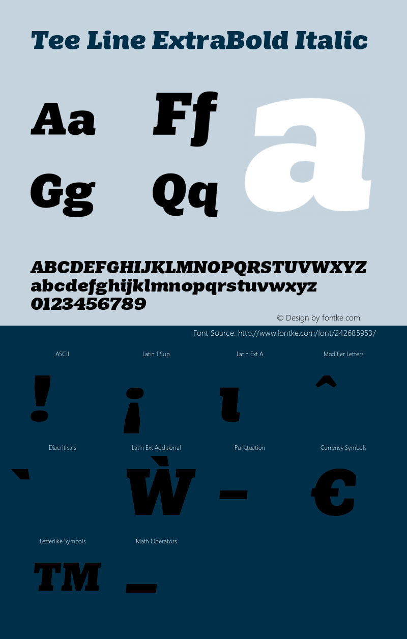 Tee Line ExtraBold Italic Version 1.100;hotconv 1.0.109;makeotfexe 2.5.65596图片样张