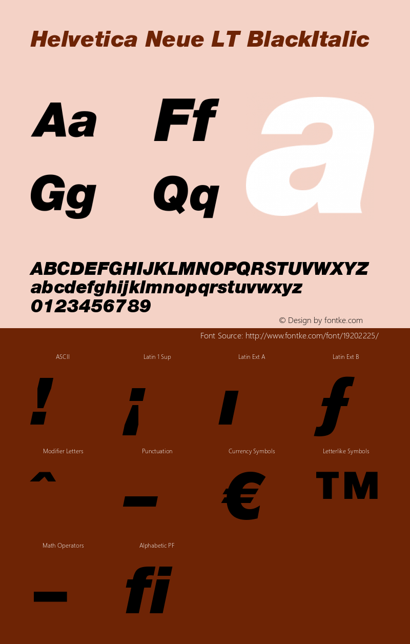 Helvetica LT 96 Black Italic Version 006.000图片样张