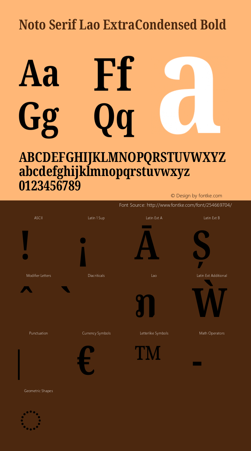 Noto Serif Lao ExtraCondensed Bold Version 2.003图片样张