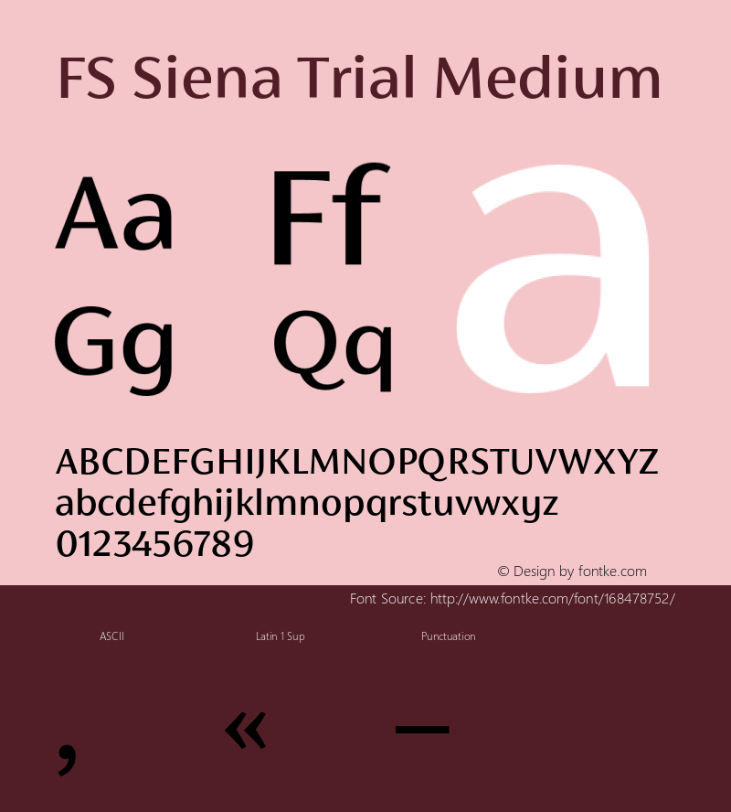 FS Siena Trial Medium Version 1.001;PS 001.001;hotconv 1.0.88;makeotf.lib2.5.64775图片样张
