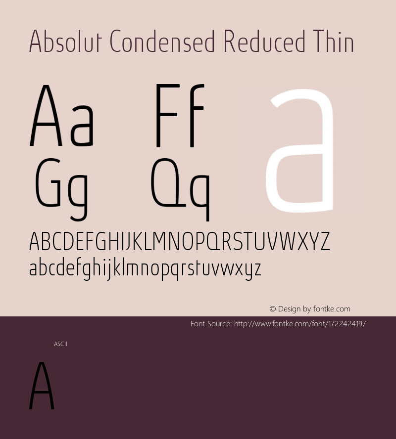 Absolut Condensed Reduced Thin Version 4.000图片样张