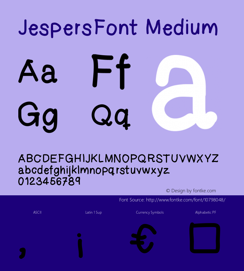 JespersFont Medium Version 001.000图片样张