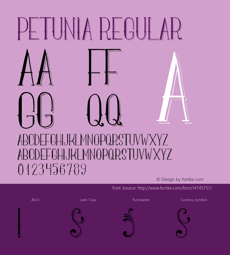 Petunia Regular Version 1.00 2014图片样张