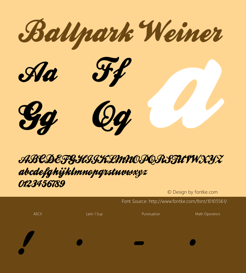 Ballpark Weiner Macromedia Fontographer 4.1 10/6/00图片样张