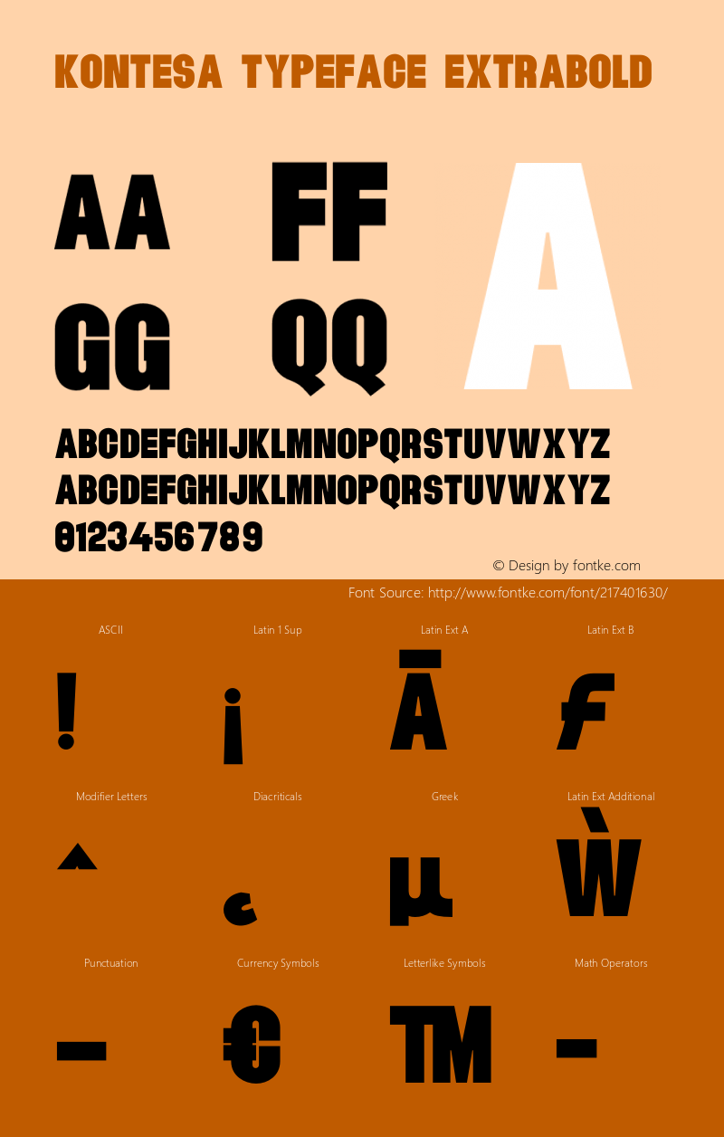 Kontesa Typeface ExtraBold Version 1.000;FEAKit 1.0图片样张