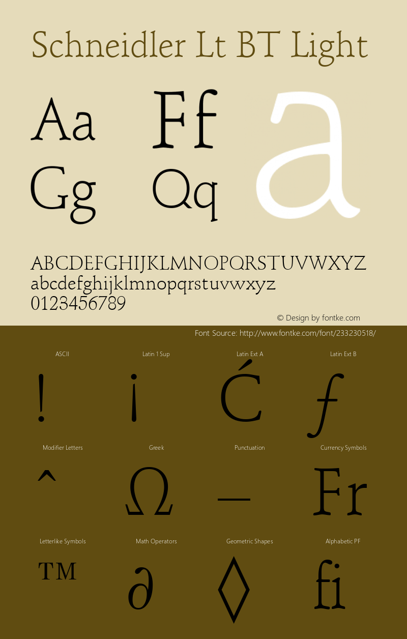 Schneidler Lt BT Light Version 1.01 emb4-OT图片样张