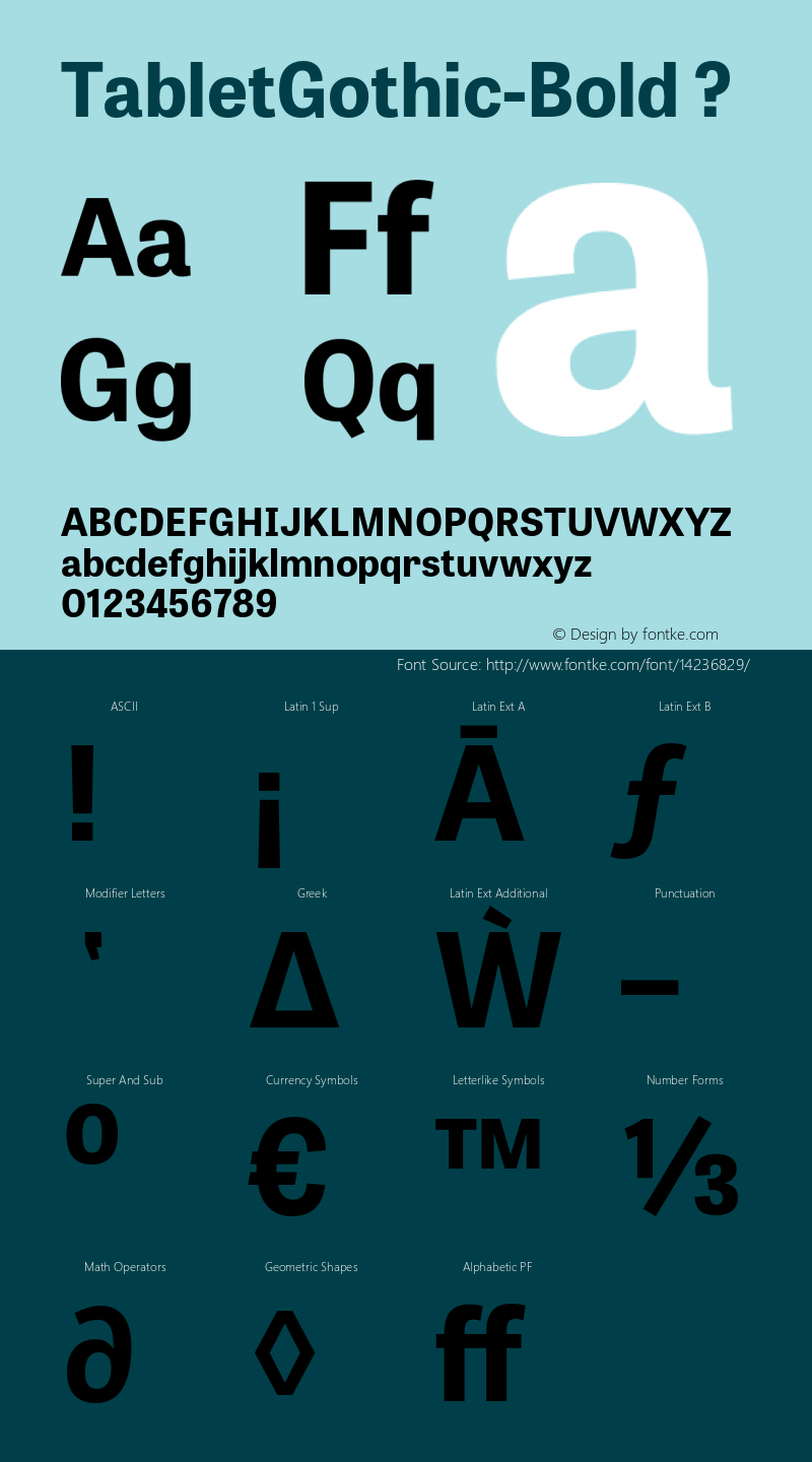 TabletGothic-Bold ? 1.000;com.myfonts.type-together.tablet-gothic.bold.wfkit2.423Q图片样张