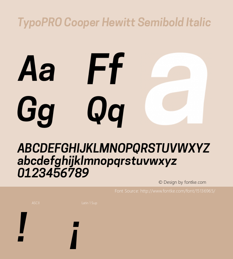 TypoPRO Cooper Hewitt Semibold Italic 1.000图片样张