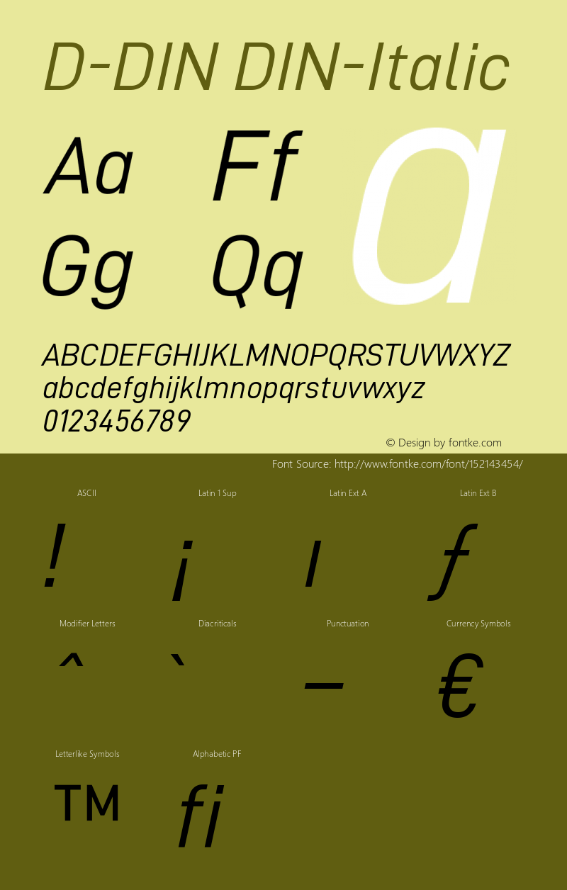 D-DIN Italic Version 1.00图片样张