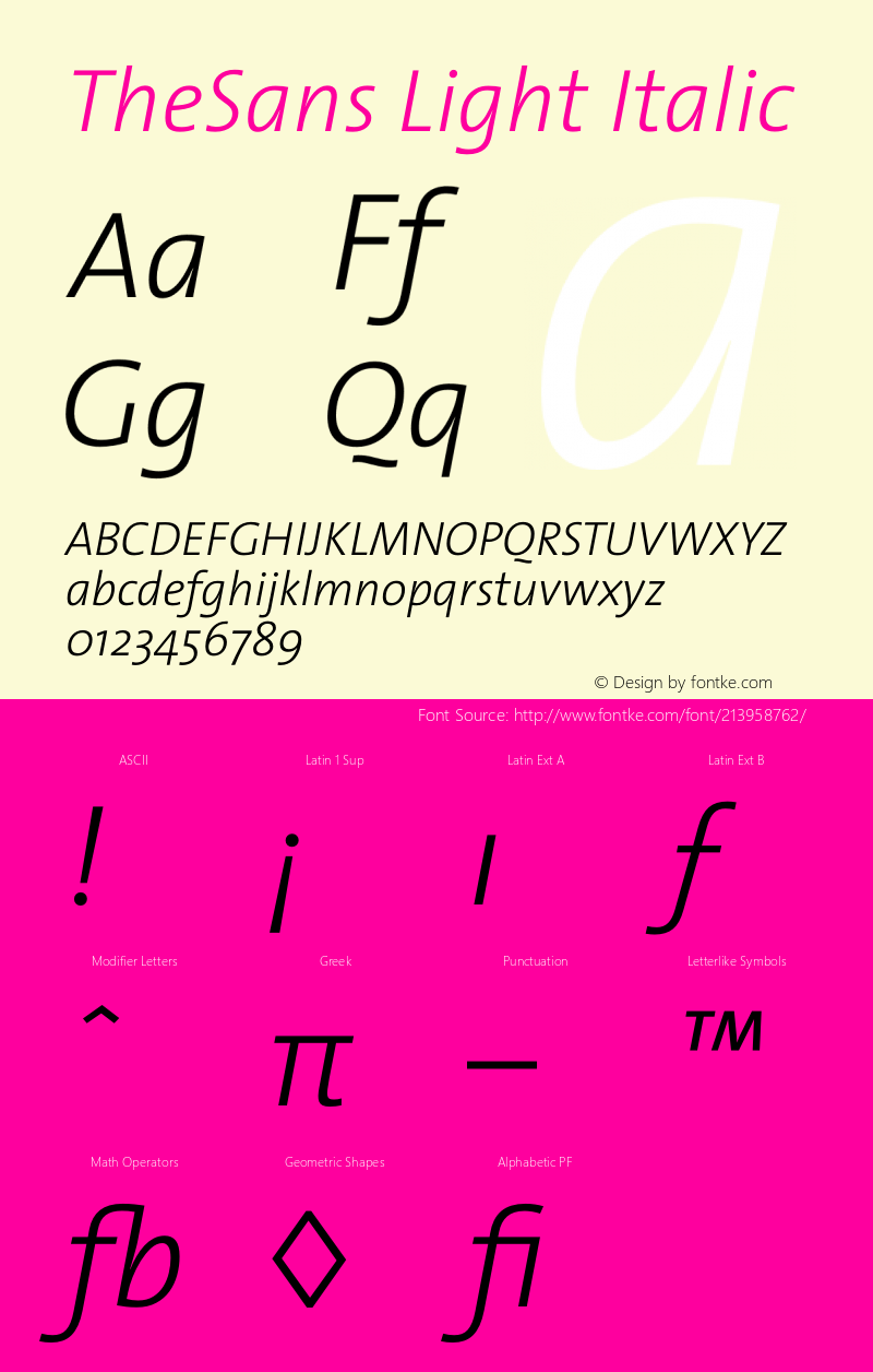 TheSans Light Italic Version 1.0图片样张