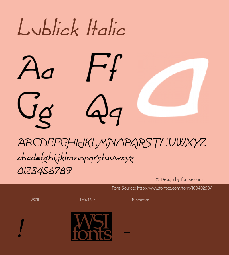 Lublick Italic Macromedia Fontographer 4.1 6/29/96图片样张