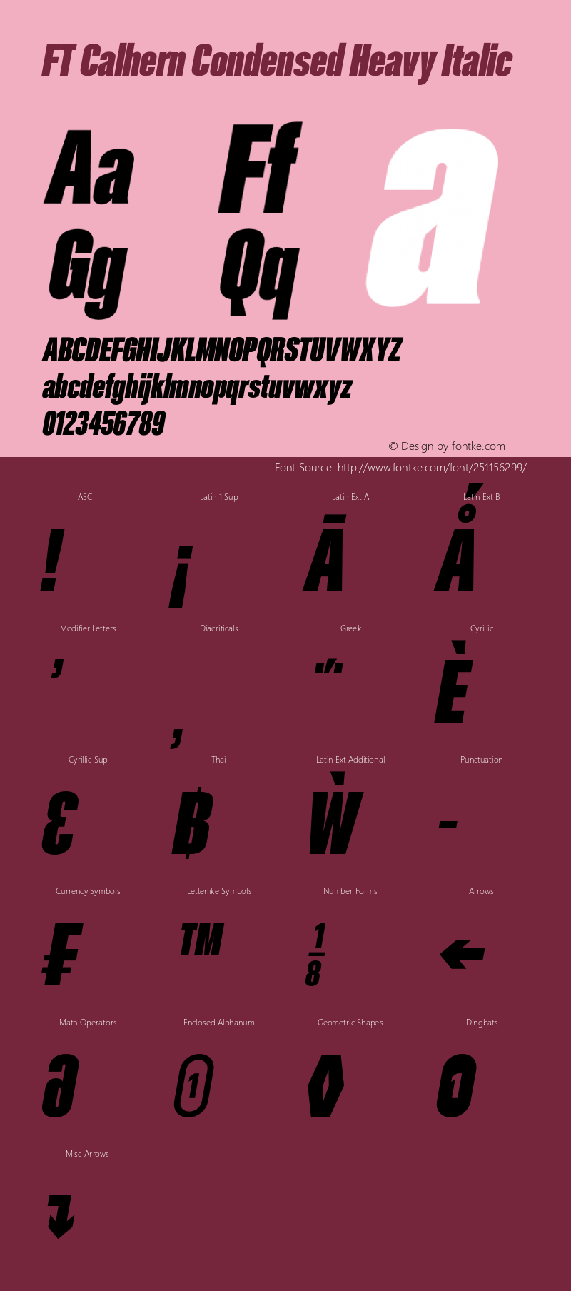 FT Calhern Condensed Heavy Italic Version 1.001;Glyphs 3.1.2 (3151)图片样张