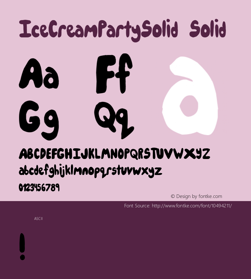 IceCreamPartySolid Solid Version 1.00 February 27, 2012, initial release图片样张