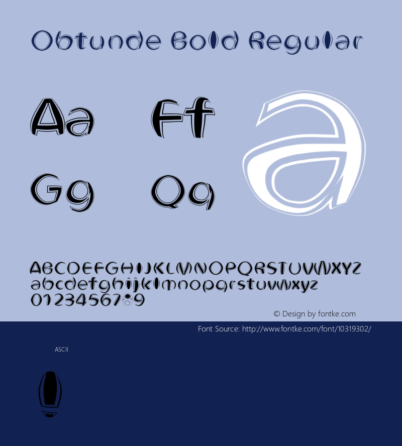 Obtunde Bold Regular Obtunde Bold图片样张