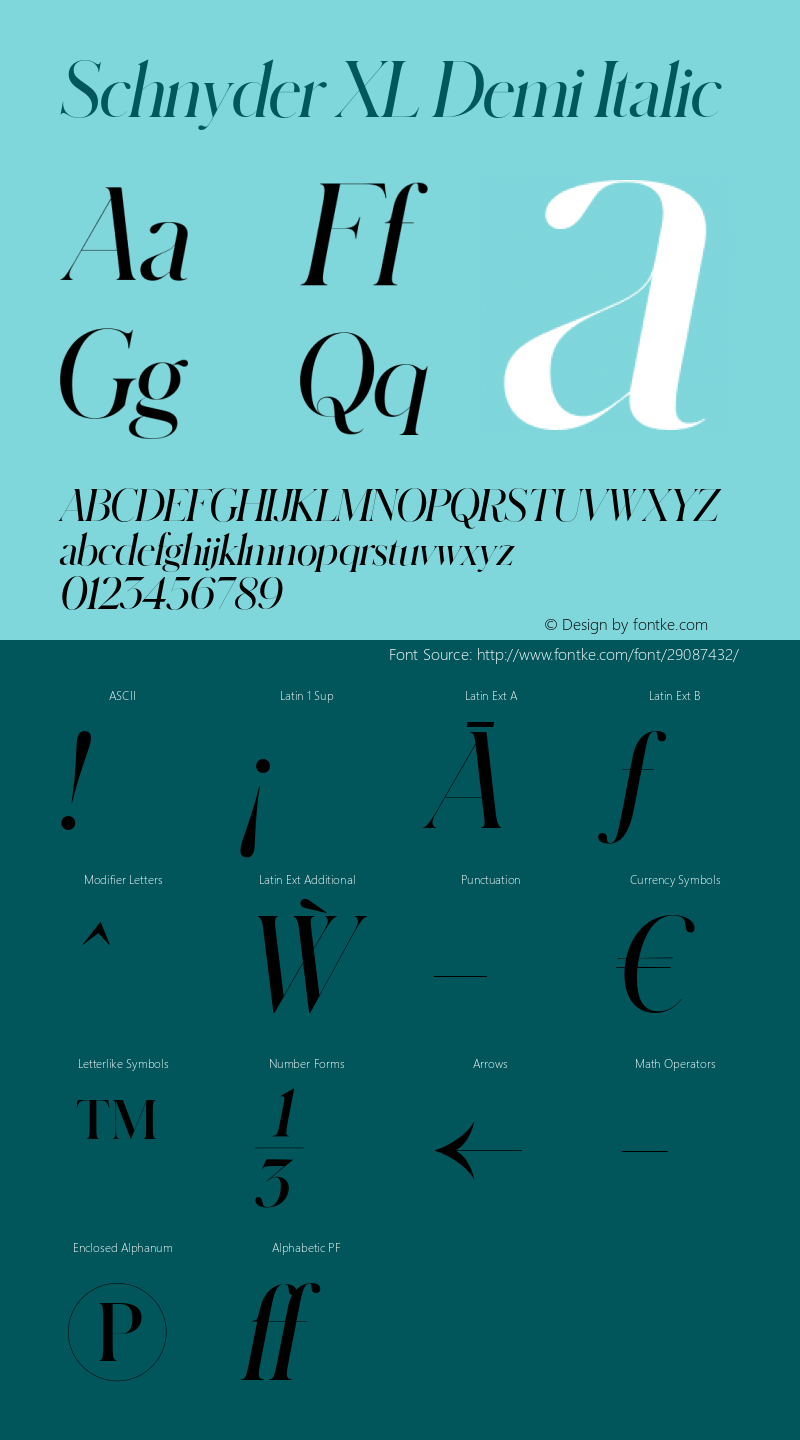 SchnyderXL-DemiItalic Version 1.1 2018 | wf-rip DC20180130图片样张