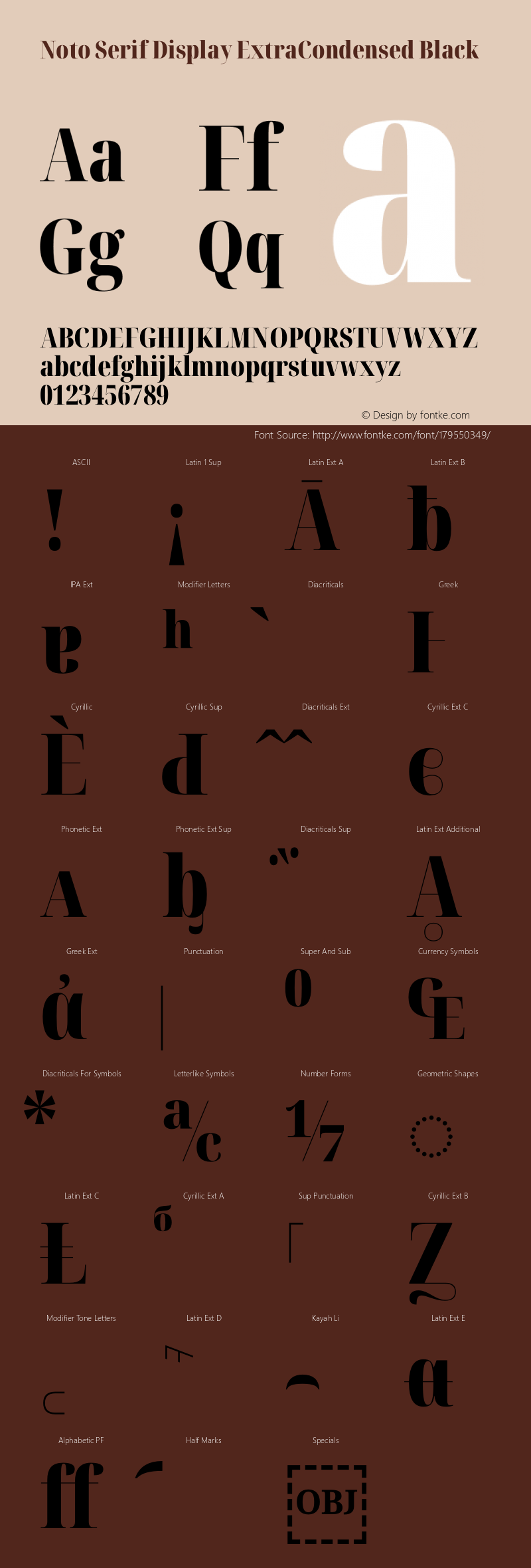 Noto Serif Display ExtraCondensed Black Version 2.005图片样张