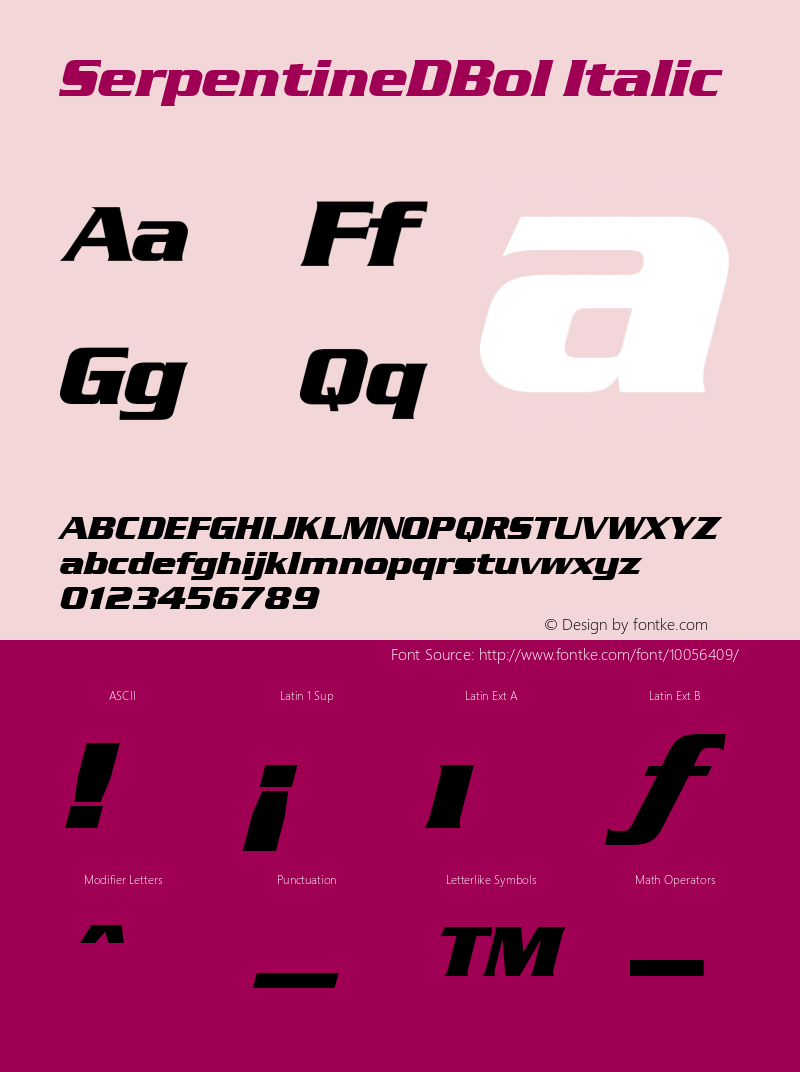 SerpentineDBol Italic Version 001.005图片样张