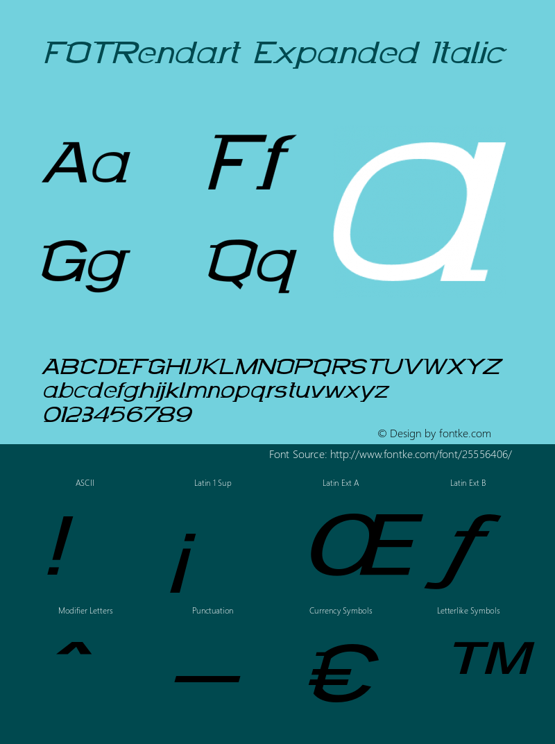 FOTRendart-ExpandedItalic Version 1.000图片样张