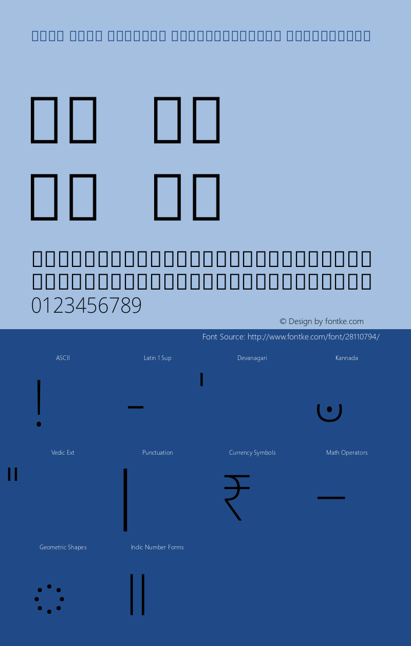 Noto Sans Kannada SemiCondensed ExtraLight Version 2.000图片样张