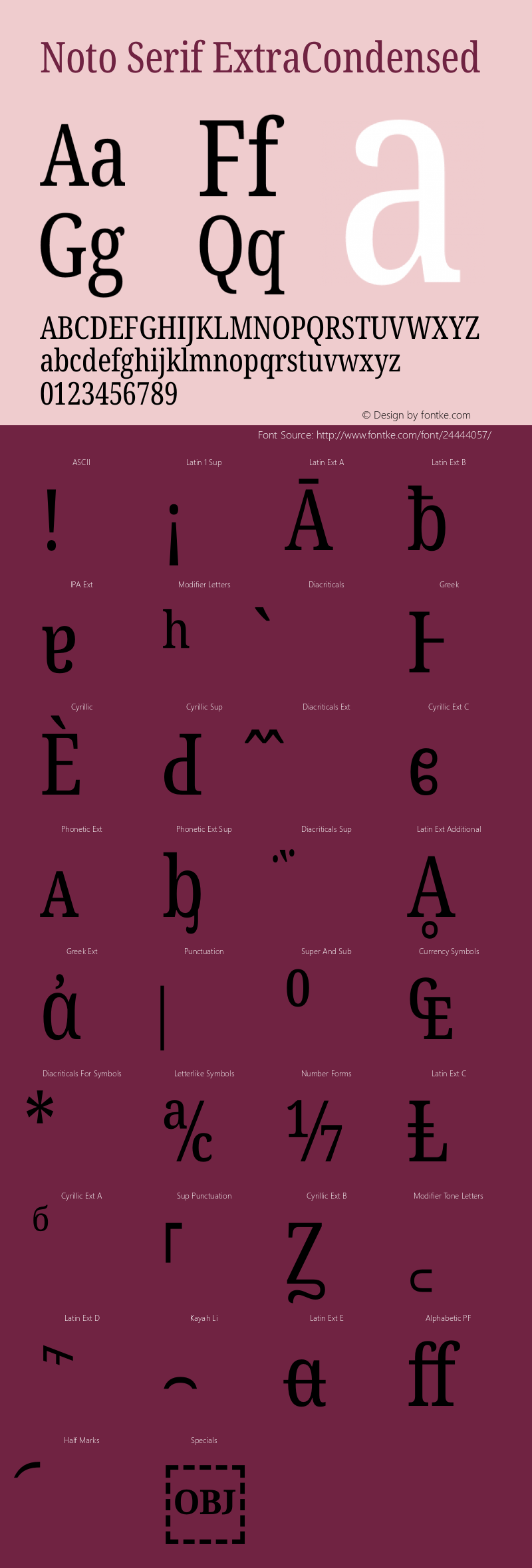 Noto Serif ExtraCondensed Version 2.000图片样张