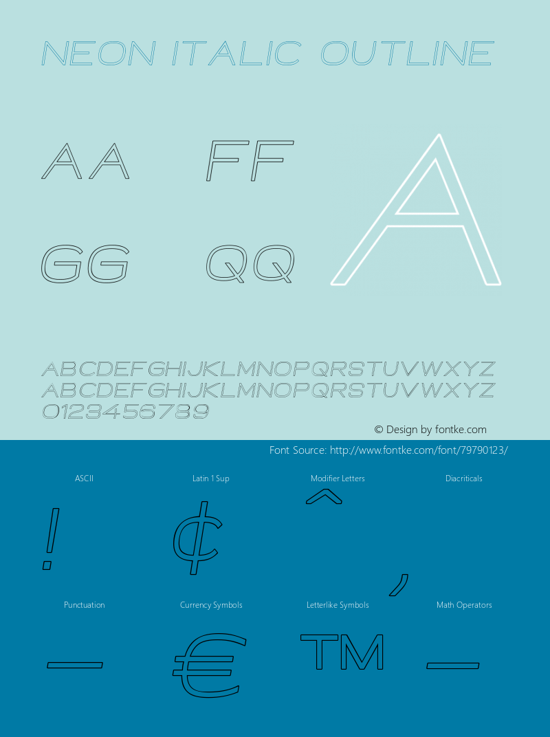 Neon Italic Outline Version 1.000;PS 001.000;hotconv 1.0.88;makeotf.lib2.5.64775图片样张