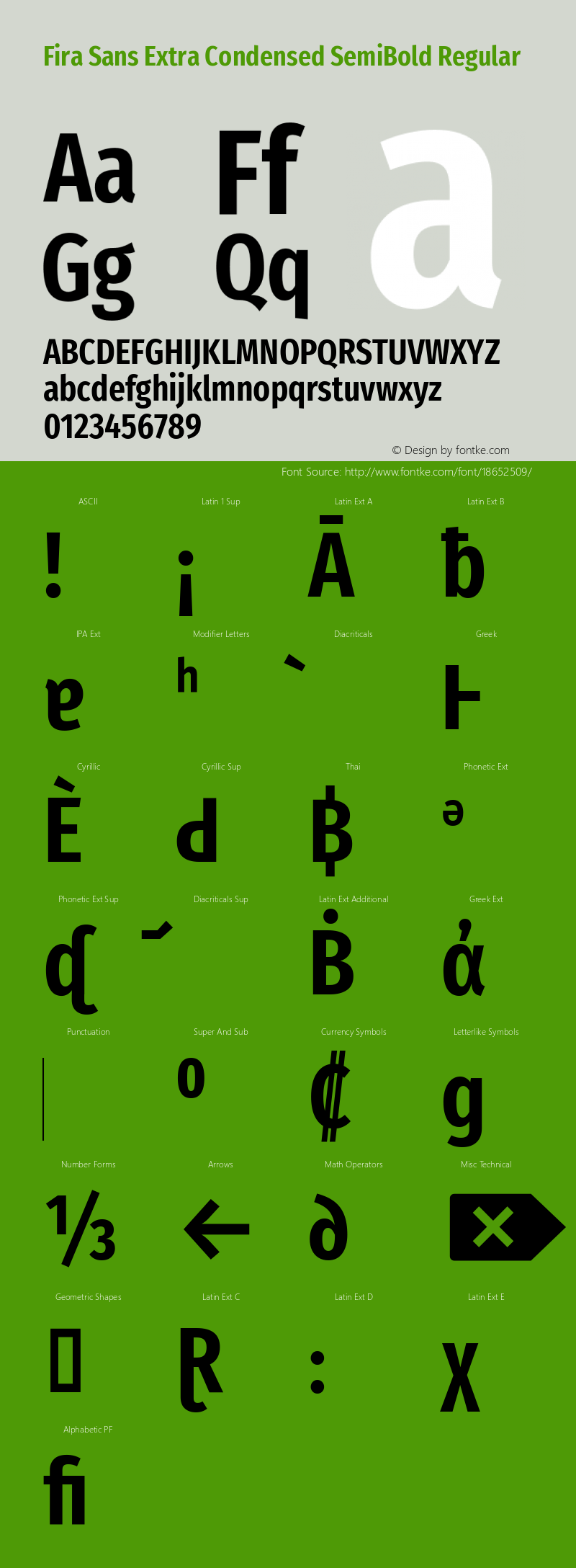 Fira Sans Extra Condensed SemiBold Regular Version 4.203图片样张