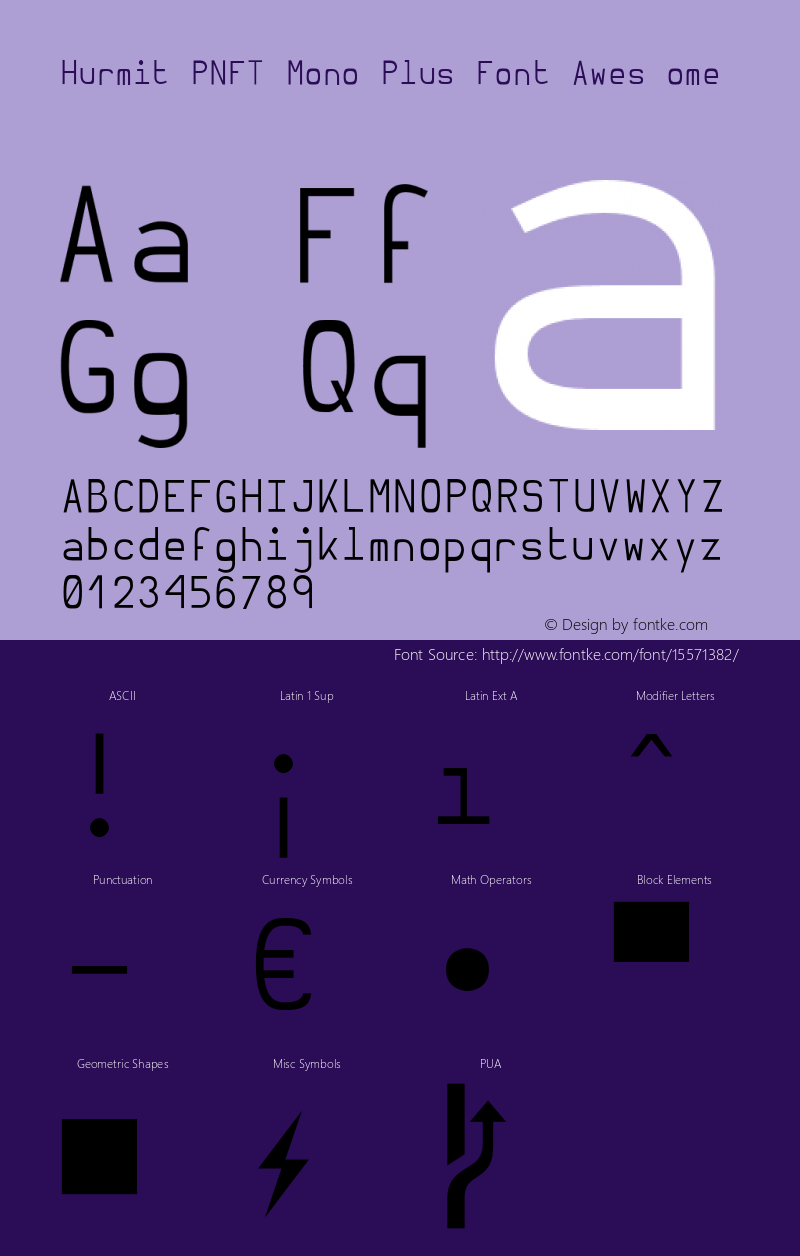 Hurmit PNFT Mono Plus Font Awes ome Version 1.21;Nerd Fonts 0.4.图片样张