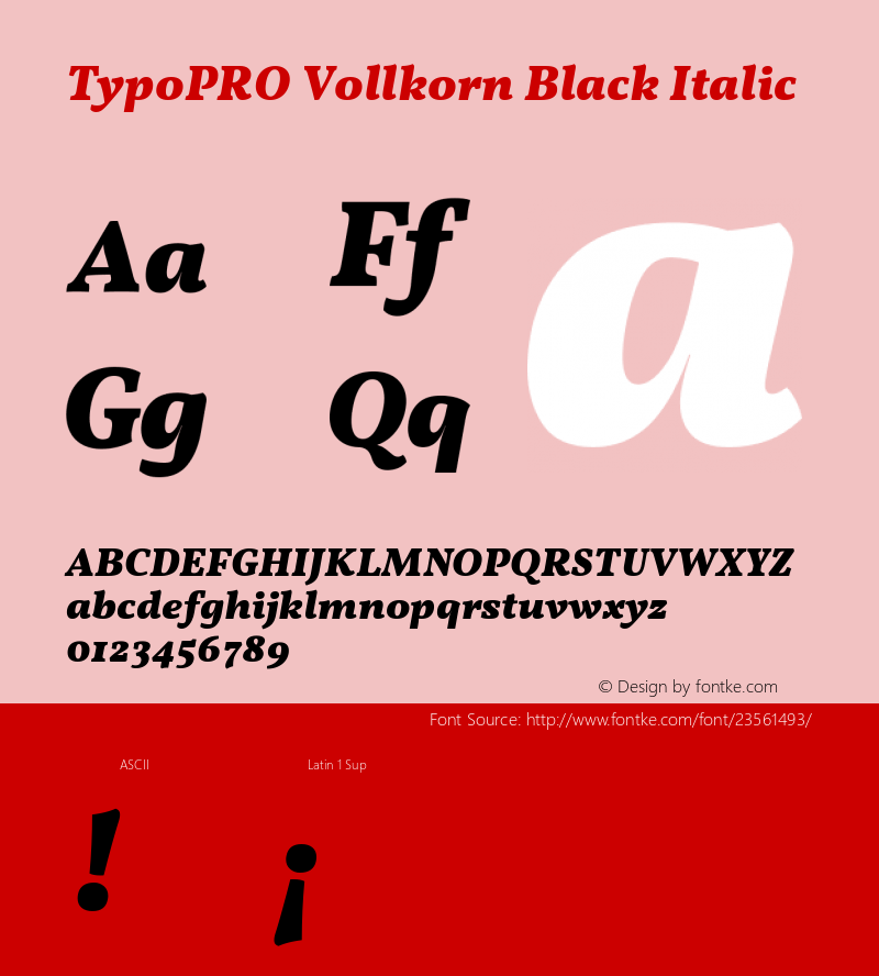 TypoPRO Vollkorn Black Italic Version 4.015图片样张