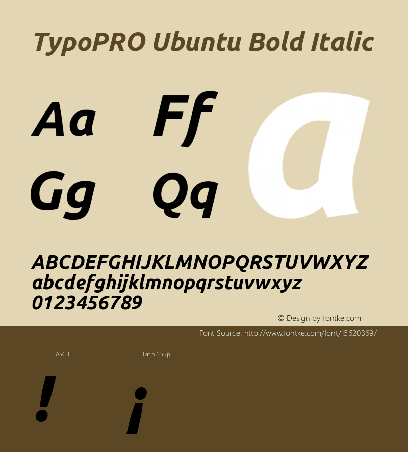 TypoPRO Ubuntu Bold Italic 0.83图片样张