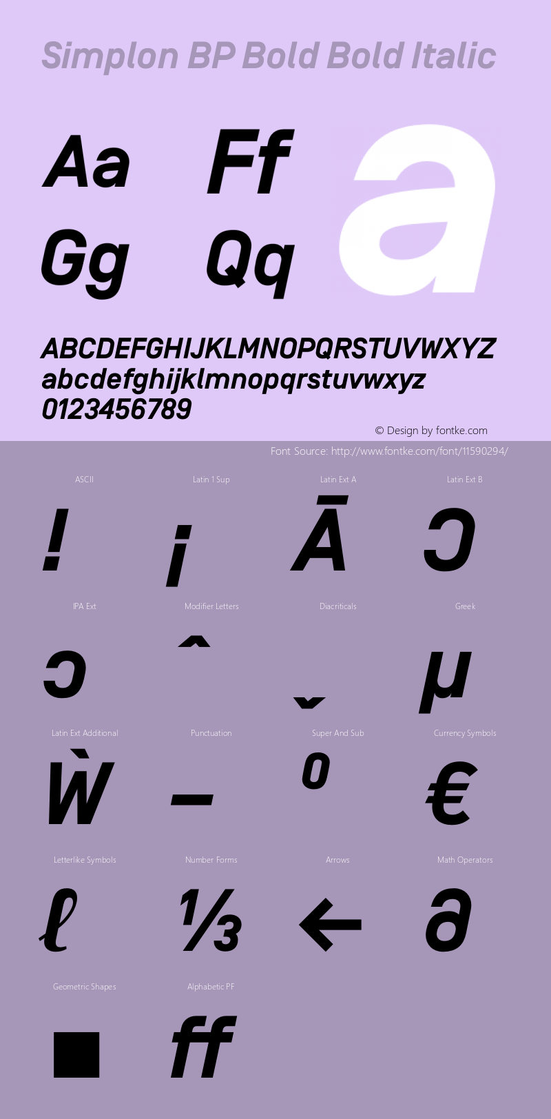 Simplon BP Bold Bold Italic Version 1.0图片样张