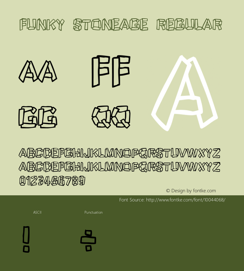 Funky Stoneage Regular http://hjem.get2net.dk/jfischer/图片样张