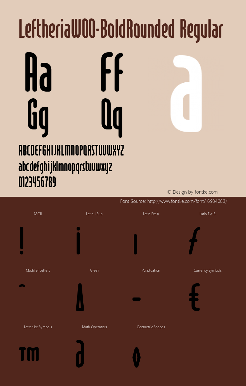 LeftheriaW00-BoldRounded Regular Version 2.10图片样张