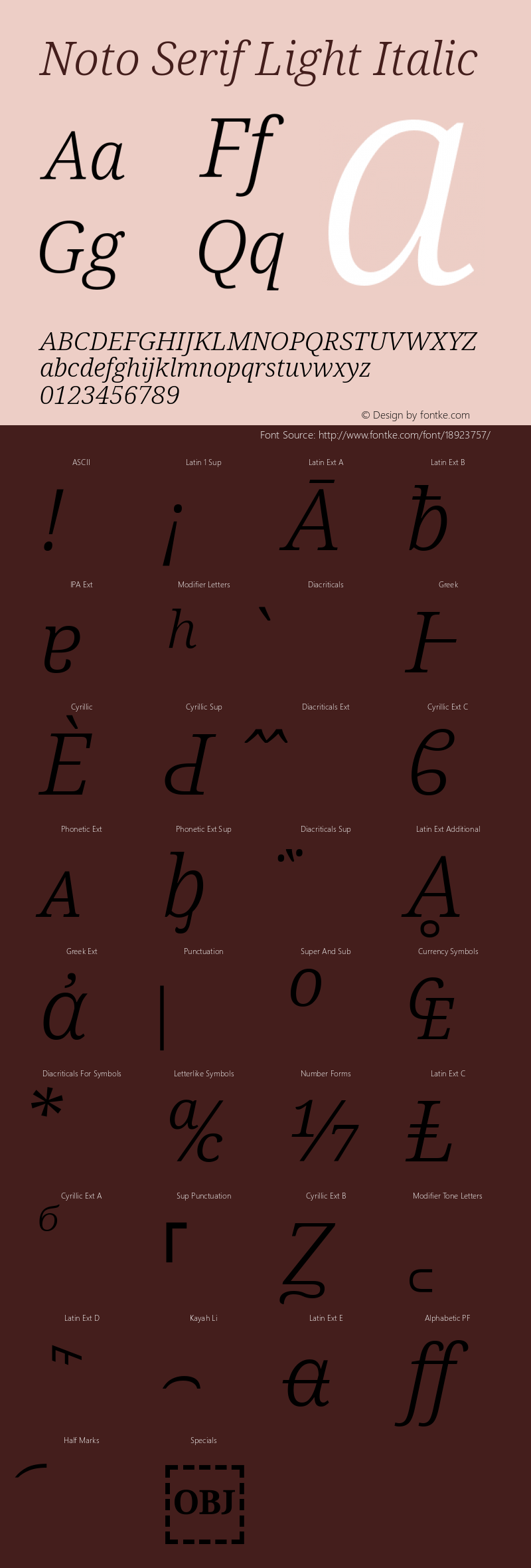 Noto Serif Light Italic Version 1.902图片样张