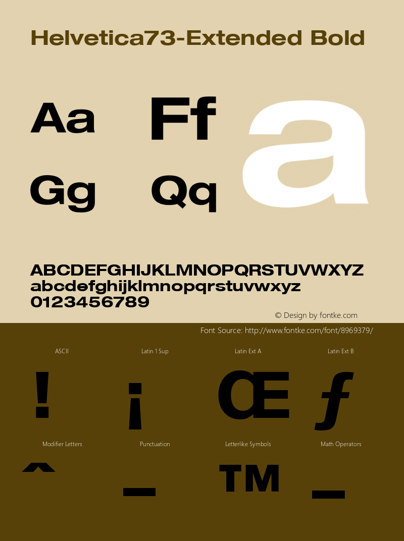Helvetica73-Extended Bold Version 1.00图片样张