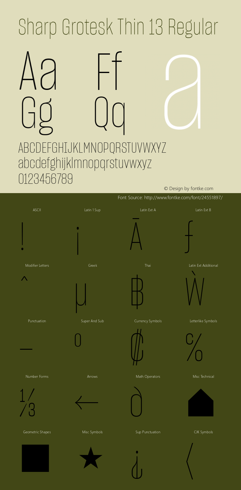 Sharp Grotesk Thin 13 Regular Version 1.001;PS 0.000;hotconv 16.6.51;makeotf.lib2.5.65220图片样张