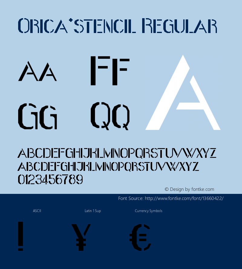 Orica*stencil Regular Version 1.0图片样张