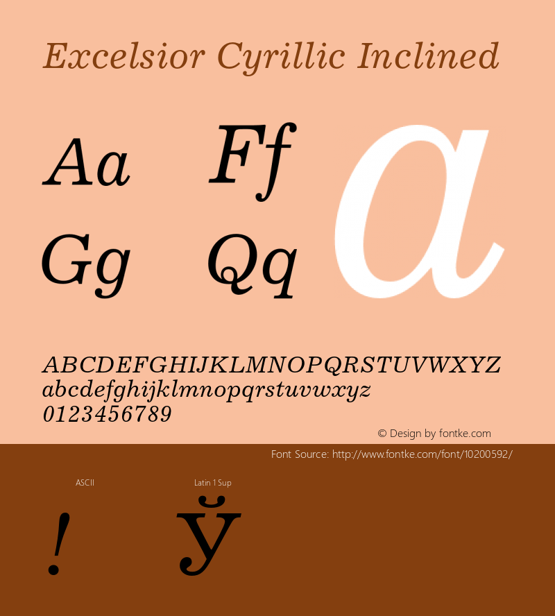 Excelsior Cyrillic Inclined 001.000图片样张