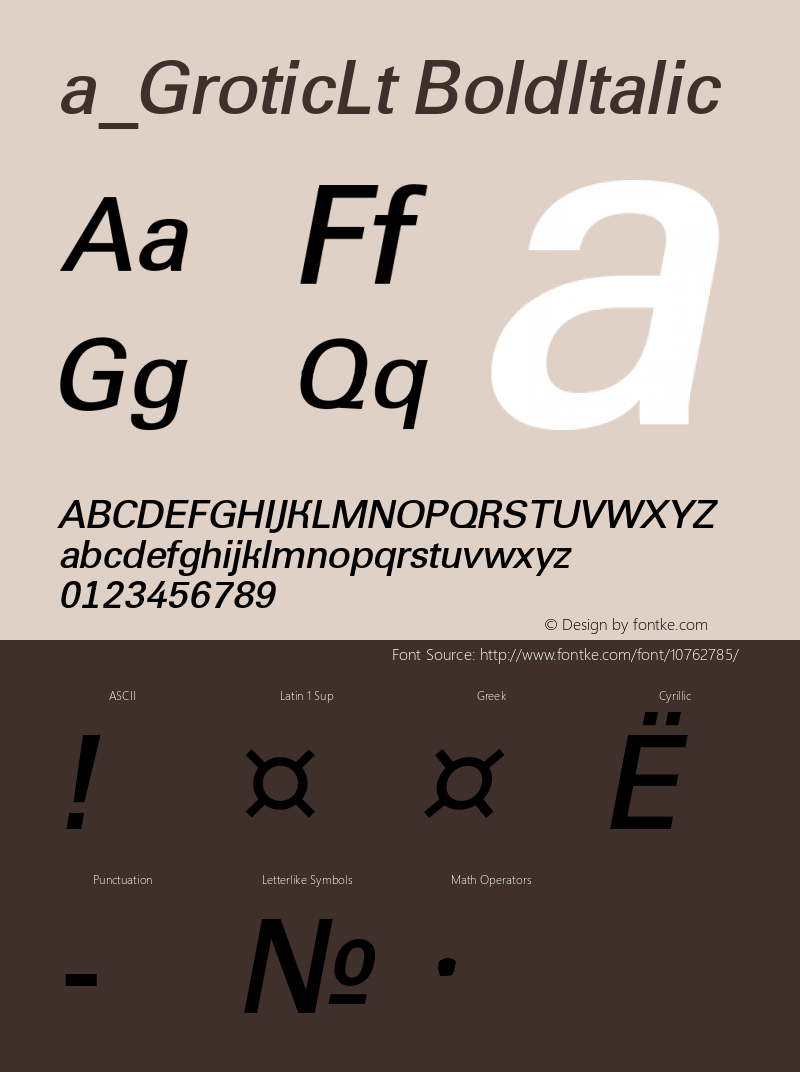 a_GroticLt BoldItalic Macromedia Fontographer 4.1 7.07.97图片样张