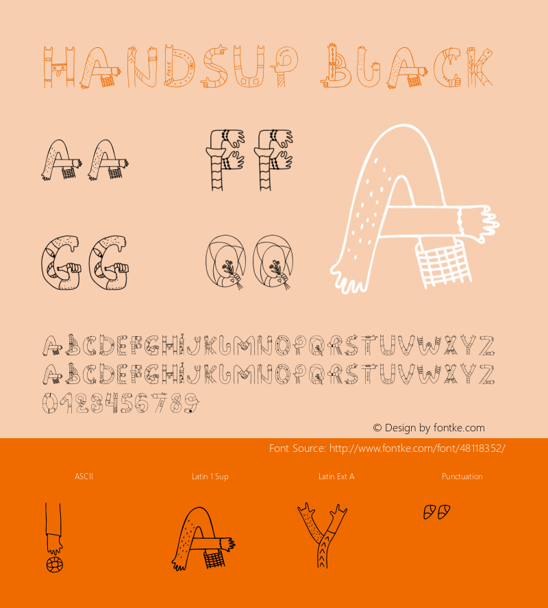 Handsup Black Version 1.002;Fontself Maker 3.3.0图片样张