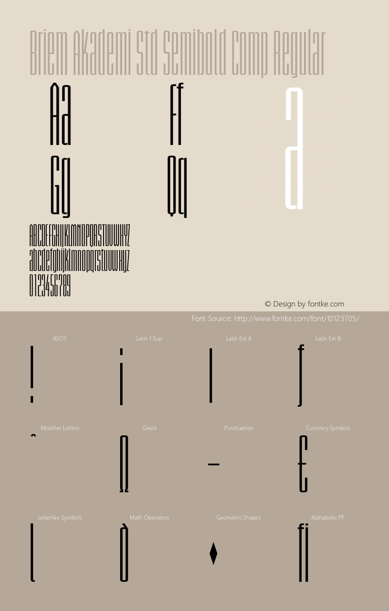 Briem Akademi Std Semibold Comp Regular Version 1.040;PS 001.000;Core 1.0.35;makeotf.lib1.5.4492图片样张