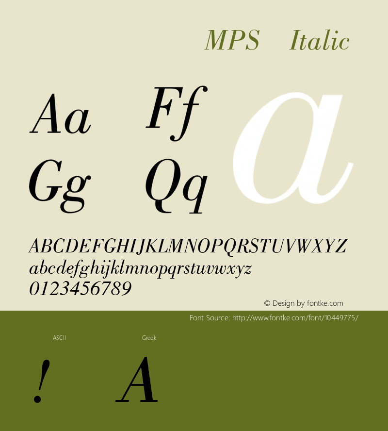 方正科技符号MPS Italic 1.0图片样张