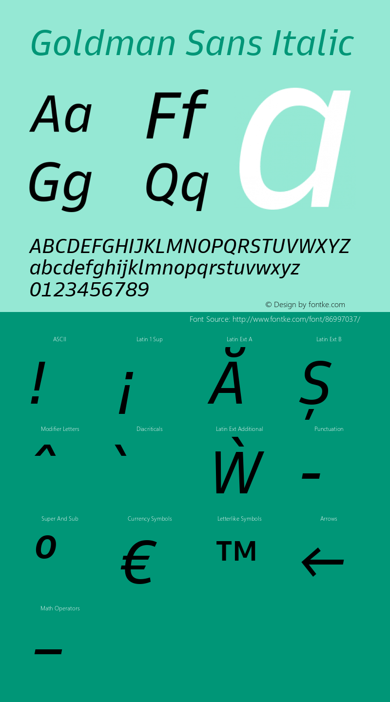 Goldman Sans Italic Version 1.100图片样张