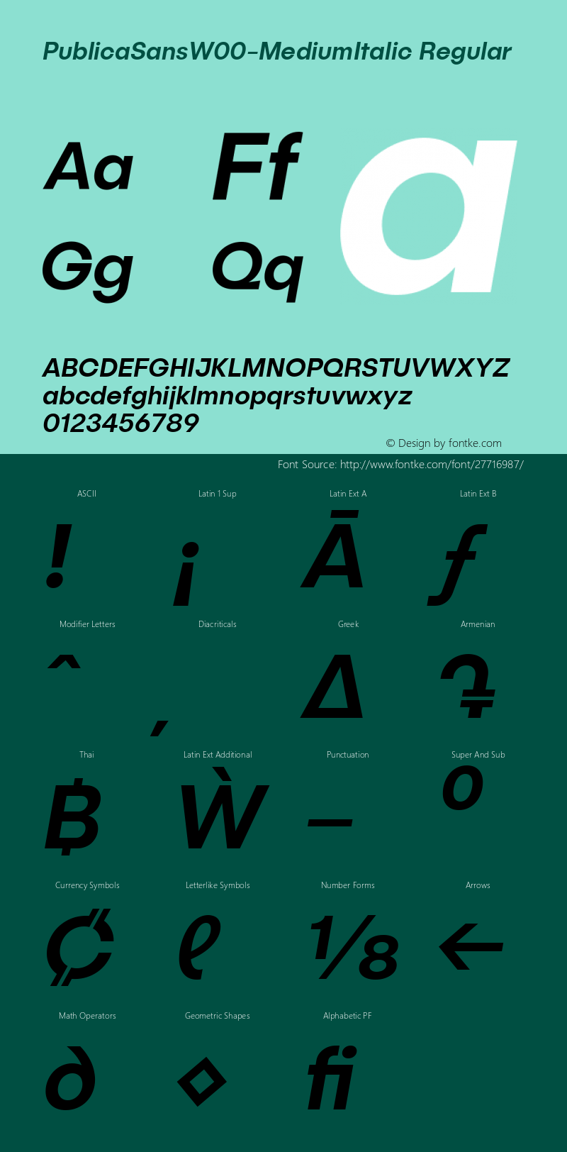 Publica Sans W00 Medium Italic Version 1.00图片样张