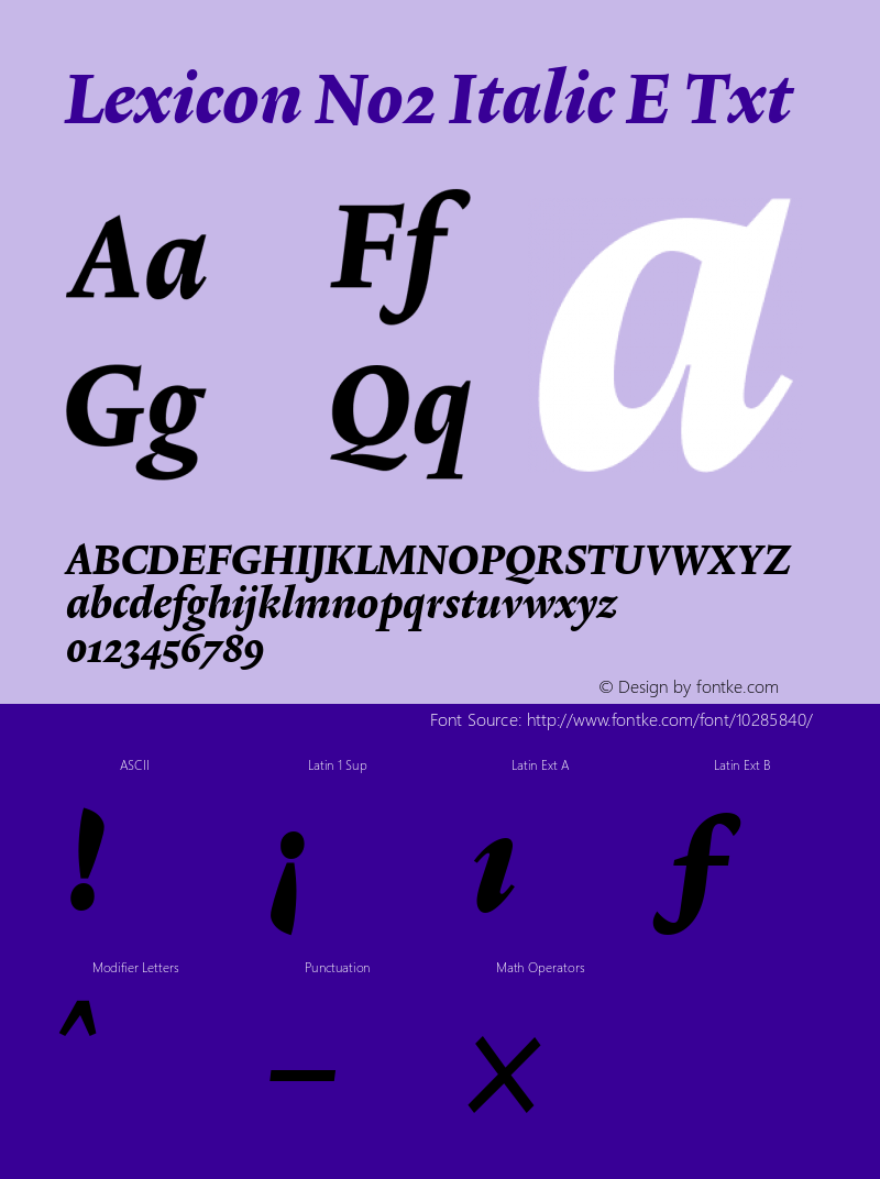 Lexicon No2 Italic E Txt 001.000图片样张