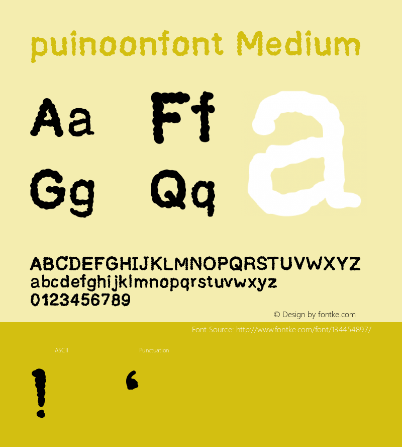 puinoonfont Version 001.000图片样张