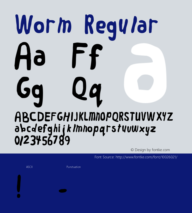 Worm Regular Macromedia Fontographer 4.1 1/09/97图片样张