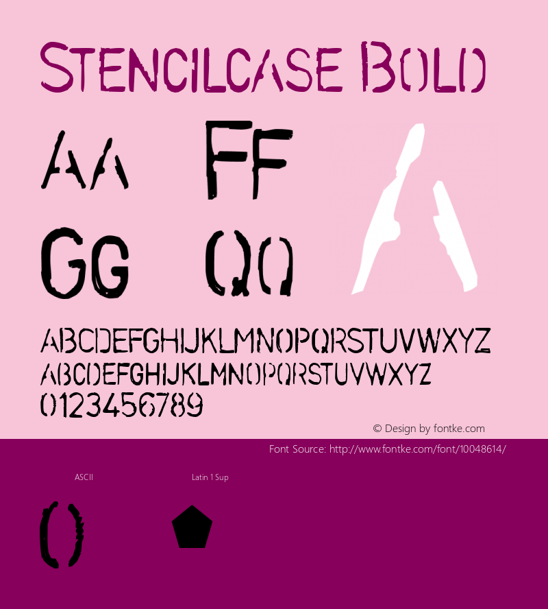 Stencilcase Bold Macromedia Fontographer 4.1 8/28/97图片样张