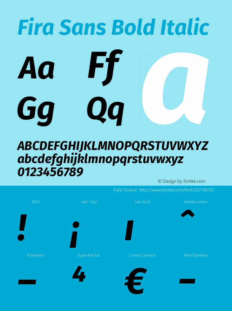 Fira Sans Bold Italic Version 4.203图片样张