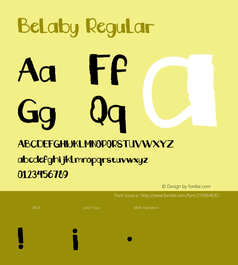 Belaby Version 1.00;August 10, 2021;FontCreator 12.0.0.2525 64-bit图片样张