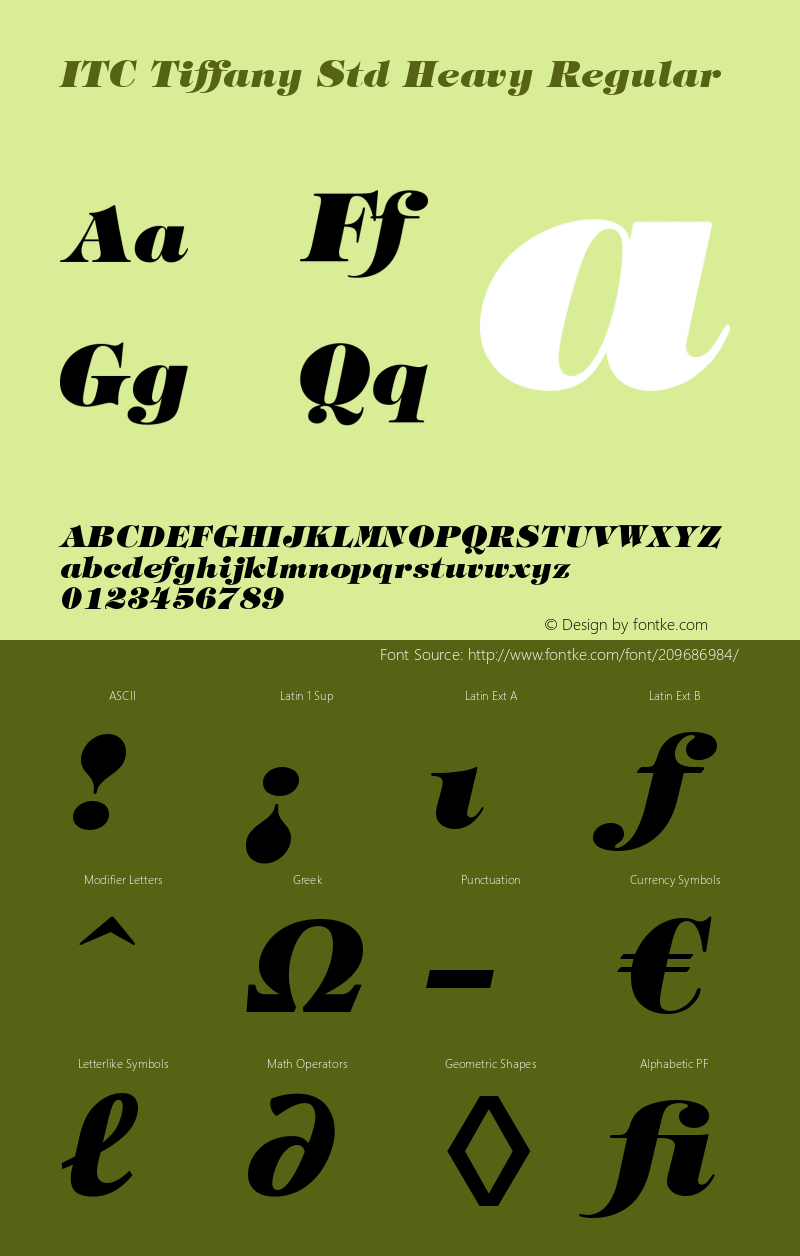 ITC Tiffany W05 Heavy Italic Version 3.00图片样张